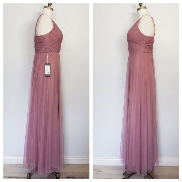 EVER PRETTY 7369 purple orchid spaghetti straps v neck tulle maxi dress 12 - Picture 9 of 13